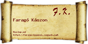 Faragó Kászon névjegykártya